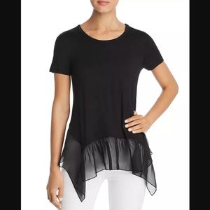 Black Top w/ Ruffle Hem